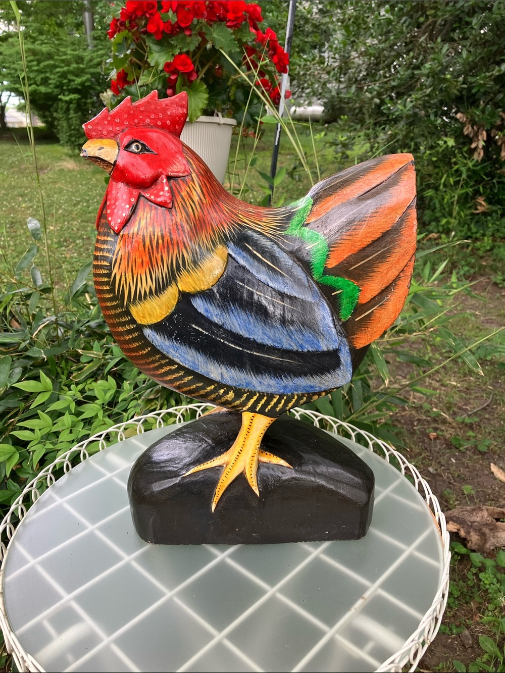 Colorful Painting Wood Decorative Hen